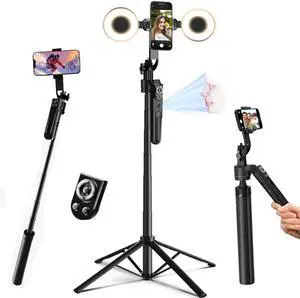Auto Face Tracking Tripod for iPhone with Light 70.9 Selfie Stick Tripod Stand Follows Your Movement 360°Phone Camera Tripod with Wireless Remote for Content Creator Vlog Live Stream Video Recording Auto Face Tracking Tripod for iPhone with Light 70.9 Selfie Stick Tripod Stand Follows Your Movement 360°Phone Camera Tripod with Wireless Remote for Content Creator Vlog Live Stream Video Recording