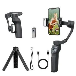 3-Axis Gimbal Stabilizer for Smartphone, Handheld Gimbal Tripod for iPhone & Andriod with Fill Light, AI Auto Face/Object Tracking, Foldable Rotating Stabilizer for Phone Video Recording, Vlogging 3-Axis Gimbal Stabilizer for Smartphone, Handheld Gimbal Tripod for iPhone & Andriod with Fill Light, AI Auto Face/Object Tracking, Foldable Rotating Stabilizer for Phone Video Recording, Vlogging
