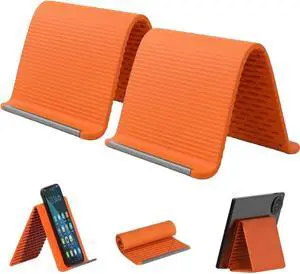 2PCS Foldable Silicone Aluminium Phone Holder Stand for Smartphones, Tablets & Small Devices, Portable Orange 2PCS Foldable Silicone Aluminium Phone Holder Stand for Smartphones, Tablets & Small Devices, Portable Orange