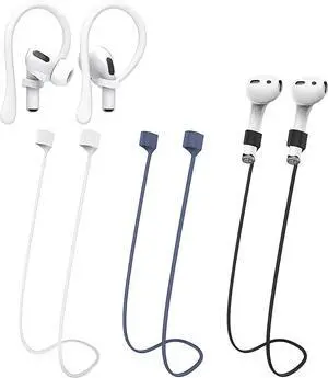 Magnetic Anti-Lost Straps for AirPods, Colorful Soft Silicone Sports Lanyard, Ear Hooks and Neck Rope Cord for AirPod, Wireless Headphones Anti-Lost Rope 4-Pack (Black White Blue) Magnetic Anti-Lost Straps for AirPods, Colorful Soft Silicone Sports Lanyard, Ear Hooks and Neck Rope Cord for AirPod, Wireless Headphones Anti-Lost Rope 4-Pack (Black White Blue)
