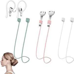 Magnetic Anti-Lost Straps for AirPods, Colorful Soft Silicone Sports Lanyard, Ear Hooks and Neck Rope Cord for AirPod, Wireless Headphones Anti-Lost Rope 4-Pack (White Pink Green) Magnetic Anti-Lost Straps for AirPods, Colorful Soft Silicone Sports Lanyard, Ear Hooks and Neck Rope Cord for AirPod, Wireless Headphones Anti-Lost Rope 4-Pack (White Pink Green)