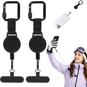 Retractable Phone Tether Anti Theft, Anti Pickpocket Phone Strap with Secure Locking Clip and 360° Anti-Tangle Design for Travel Hiking Skiing (2pcs) Retractable Phone Tether Anti Theft, Anti Pickpocket Phone Strap with Secure Locking Clip and 360° Anti-Tangle Design for Travel Hiking Skiing (2pcs)
