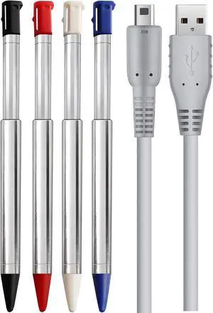 3DS Stylus Pen, 4 in 1 Metal Retractable Replacement Stylus Touch Styli Pen Set with USB Charging Cable for 3DS 3DS Stylus Pen, 4 in 1 Metal Retractable Replacement Stylus Touch Styli Pen Set with USB Charging Cable for 3DS
