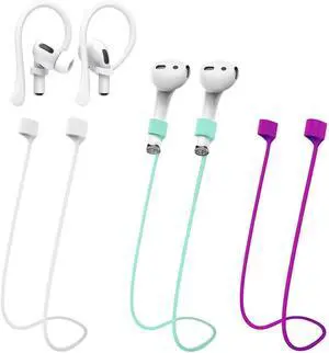 Magnetic Anti-Lost Straps for AirPods, Colorful Soft Silicone Lanyard with Ear Hooks and Neck Cord, Wireless Headphones Anti-Lost Rope, 4-Pack (Wine Red, Green, White) Magnetic Anti-Lost Straps for AirPods, Colorful Soft Silicone Lanyard with Ear Hooks and Neck Cord, Wireless Headphones Anti-Lost Rope, 4-Pack (Wine Red, Green, White)