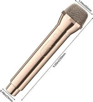 2PCS Fake Microphone Props, Electroplated Rose Gold Plastic Pretend Mic Prop, Realistic Fake Microphone for Karaoke Fun Costume, Fun Stage Mic Prop for Halloween Christmas Birthday Party Favor