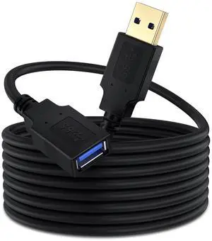 USB 3.0 Extension Cable 15 FT 5Gbps High Speed Data Transfer Extra Long A Male to A Female Connector for PC Computers Printer External HDD & More Black 15FT USB 3.0 Extension Cable 15 FT 5Gbps High Speed Data Transfer Extra Long A Male to A Female Connector for PC Computers Printer External HDD & More Black 15FT