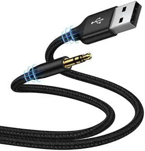 USB to 3.5mm Audio Aux Cable 3FT USB to 3.5mm Aux Jack Audio Adapter for Headphone TRS Sterso Speaker DVD Player PS5 PC Laptop Nylon Braided USBA to AUX Male Jack TRS Converter Stereo Cord USB to 3.5mm Audio Aux Cable 3FT USB to 3.5mm Aux Jack Audio Adapter for Headphone TRS Sterso Speaker DVD Player PS5 PC Laptop Nylon Braided USBA to AUX Male Jack TRS Converter Stereo Cord