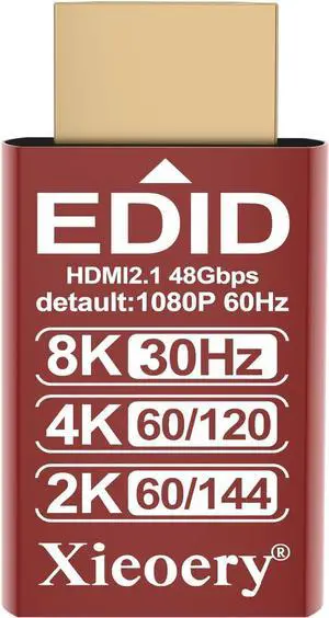 8K HDMI Dummy Plug - New-Generation EDID Emulator Headless HDMI Dongle Supports 7680x4320 RGB 2560x1440 @60/120/144Hz 1080 @60/120/144Hz for Gaming & Remote Access 8K HDMI Dummy Plug - New-Generation EDID Emulator Headless HDMI Dongle Supports 7680x4320 RGB 2560x1440 @60/120/144Hz 1080 @60/120/144Hz for Gaming & Remote Access