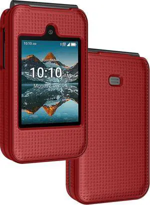 Grid Series for Consumer Cellular Iris Easy Flip Phone (2024) Case - Red | Also Fits Boost Mobile Summit Flip 4G Protective Hard Shell Cover Satisfying Texture Grip For SL006D Grid Series for Consumer Cellular Iris Easy Flip Phone (2024) Case - Red | Also Fits Boost Mobile Summit Flip 4G Protective Hard Shell Cover Satisfying Texture Grip For SL006D
