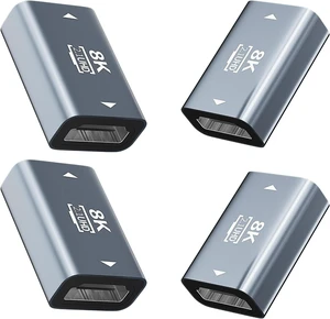 8K HDMI to HDMI Coupler 4 Pack 8K@60Hz Female to Female Extension Adapter HDMI 2.1 Connector Support 8K@60Hz / 4K@120Hz 120UHD 3D HDR ARC Compatible with Laptop PC Monitor HDTV 8K HDMI to HDMI Coupler 4 Pack 8K@60Hz Female to Female Extension Adapter HDMI 2.1 Connector Support 8K@60Hz / 4K@120Hz 120UHD 3D HDR ARC Compatible with Laptop PC Monitor HDTV