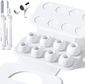 4 Pairs Replacement Ear Tips for 2nd/1st Generation with Portable Storage & Cleaner Pen Noise Reduction Holewith & Built-in dust Guard Screen Silicone EarTips(White) 4 Pairs Replacement Ear Tips for 2nd/1st Generation with Portable Storage & Cleaner Pen Noise Reduction Holewith & Built-in dust Guard Screen Silicone EarTips(White)
