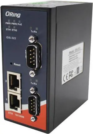 IDS-322 Serial-to-Ethernet Modbus Gateway, 2 10/100 Ethernet, 2 RS232/422/485, ORing Industrial Networking IDS-322 Serial-to-Ethernet Modbus Gateway, 2 10/100 Ethernet, 2 RS232/422/485, ORing Industrial Networking