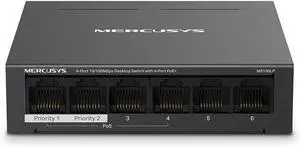 Mercusys SOHO MS106LP 10/100Mbps 6-Port Switch w/ 4 POE+ Ports (Ver.1.0)