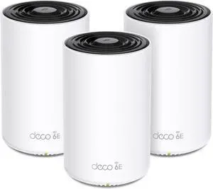 TP-Link Deco XE70 Pro AXE4900 Tri-Band WiFi 6E Mesh WiFi System - 2.5G WAN/LAN Ports, 4.9 Gbps Wi-Fi 7,200 Sq. Ft Coverage, Connect up to 200 Devices, 6 GHz Band, 3-Pack