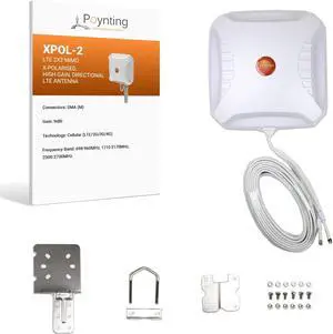 Poynting XPOL-2-5G (No T-Mobile) Directional Cellular Antenna | 2X2 MIMO | 4G/LTE 5G | 698-3800 MHz | 11dBi | 10m Cable | SMA-Connector