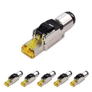 Cable Matters 6-Pack Tool Free Shielded RJ45 Cat 8, Cat8 Field Termination Plug, Cat 8 Connector, Cat8 Plug Cable Matters 6-Pack Tool Free Shielded RJ45 Cat 8, Cat8 Field Termination Plug, Cat 8 Connector, Cat8 Plug