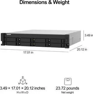 QNAP TS-832PXU-4G 8 Bay High-Speed SMB Rackmount NAS with Two 10GbE and 2.5GbE Ports (TS-832PXU-4G-US)