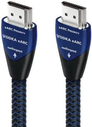 AudioQuest Vodka eARC Priority 2.1 HDMI Cable - 8K/10K Ultra HD, Gaming, High-Speed, 48Gbps, HDR, eARC Priority - 2.25m