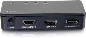 Legrand - C2G 2 Port HDMI Splitter, 4K UHD Signal Splitter, Black HDMI Splitter with Input to Output Splitter, 1 Count, C2G 41057 Legrand - C2G 2 Port HDMI Splitter, 4K UHD Signal Splitter, Black HDMI Splitter with Input to Output Splitter, 1 Count, C2G 41057