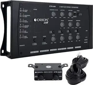 Orion XTR-X4R 4-Way Electronic Crossover Network  2-Channel Input, 4-Channel Output, Illuminated Control Panel, Rotary Knobs, 12dB/Octave Slope, Remote Bass Boost, Adjustable Frequency Controls