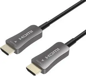 OREI 8K HDMI 2.1 Cable 300ft  AOC Active Optical Fiber HDMI Cable, 48Gbps, 8K@60Hz, 4K@120Hz, HDR10+, eARC, HDCP 2.3, EMI-Free, Gold-Plated, Braided Jacket