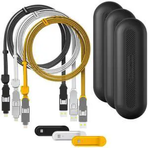 Rolling Square inCharge XL 6-in-1 Multi Charging Cable with 100W Ultra-Fast Charging Power, Portable USB and USB-C Cable, 6.5 Ft/2m, 3 Units Bundle Rolling Square inCharge XL 6-in-1 Multi Charging Cable with 100W Ultra-Fast Charging Power, Portable USB and USB-C Cable, 6.5 Ft/2m, 3 Units Bundle