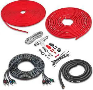 Belva True 4 Gauge AWG Premium CCA Complete Amplifier Wiring Kit with OFC 4-Channel RCA Cable - BAK44 RED