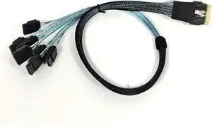 Micro SATA Cables|SlimSAS 8i (SFF-8654) Straight, 8X SATA Cable is Designed to Connect high-Performance SAS or SATA Hard Drives, Solid-State Drives (SSDs)