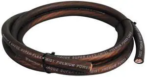 Rockville R0G100 Black 0 Gauge 100 Ft Car Amp Power/Ground Wire Cable, Flexible PVC Jacket, High Conductivity, Durable Design, for Car Audio Amplifiers and Subwoofers