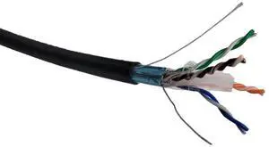 1000ft CAT6e Shielded Solid Copper Direct Burial Outdoor Ethernet Cable (23AWG, Black) with 20 Shielded RJ45 Connectors (TR4-560EBDB-7SC) 1000ft CAT6e Shielded Solid Copper Direct Burial Outdoor Ethernet Cable (23AWG, Black) with 20 Shielded RJ45 Connectors (TR4-560EBDB-7SC)