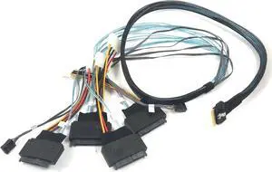 Micro SATA Cables |SlimSAS 8i SFF-8654 to 4 U.3 SFF-8639 Cable - 1 Meter Micro SATA Cables |SlimSAS 8i SFF-8654 to 4 U.3 SFF-8639 Cable - 1 Meter