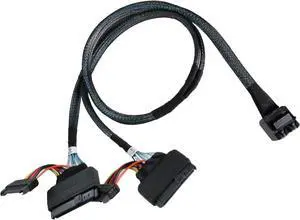 Micro SATA Cables|Mini SAS HD 8X to U.2 (SFF-8639) x 2 Cable, 100 CM, Micro SATA Cables|Mini SAS HD 8X to U.2 (SFF-8639) x 2 Cable, 100 CM,