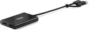 Club 3D CSV-1478 USB-C(with USB Type A Adapter) to Dual DisplayPort Video Splitter 4K60Hz
