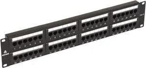 AEONS 48-Port CAT6 UTP Patch Panel 2U 19-inch Rack Mount Keystone Jacks RJ45 Compatible with Cat 5/5e/6 Gigabit/Fast Ethernet, Cable Management Bar, Black AEONS 48-Port CAT6 UTP Patch Panel 2U 19-inch Rack Mount Keystone Jacks RJ45 Compatible with Cat 5/5e/6 Gigabit/Fast Ethernet, Cable Management Bar, Black