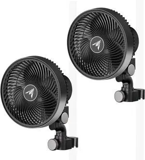 AC Infinity CLOUDRAY S6 2-Pack, Grow Tent Clip Fan 6 with Redesigned Long-Life EC Motor, Custom 10 Dynamic Wind Speeds and 10-Level Oscillation, for Hydroponics Circulation Cooling, 2-Count