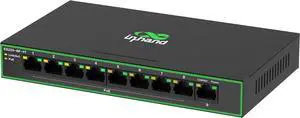 InHand ES220-8P-1T 9-Port High-Power PoE+ Unmanaged Switch | 8 PoE Ports with 120W Total Output | Fanless Metal Case for High-Density CCTV & AP Deployment