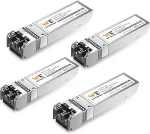10GBase-SR SFP+ LC Transceiver, 10G 850nm Multimode SFP Module, Up to 300 Meters, for Cisco SFP-10G-SR, Meraki MA-SFP-10GB-SR, Ubiquiti UniFi UF-MM-10G, Fortinet, TP-Link, and More