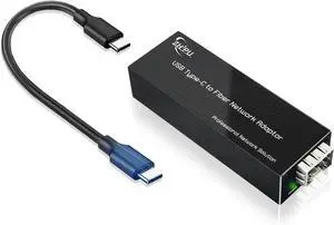 USB C to Fiber Network Adaptor USB3.0 Type C 5V to 100/1000base-X SFP Gigabit Network Card Supported for Laptops, Mobile Phones, Tablets, Support Windows and Linux USB C to Fiber Network Adaptor USB3.0 Type C 5V to 100/1000base-X SFP Gigabit Network Card Supported for Laptops, Mobile Phones, Tablets, Support Windows and Linux