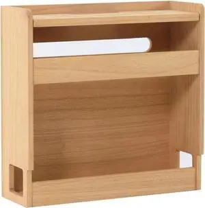 KIRIGEN Wireless Router Storage Box Multi Layer Router Organizer Shelf Wood Power Cable Management and Organizing Rack Box for Office and Home Natural (LYQ-NA)