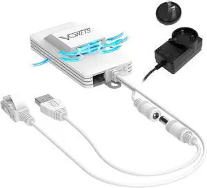 VONETS VAP11AC 2.4GHz+5GHz Dual Band AC1200 Wireless Bridge Repeater Mini Router WiFi to RJ45 Ethernet Adapter WiFi Hotspot Signal Extender with Smart Cooling Fan, 12V/1A Power Supply Included