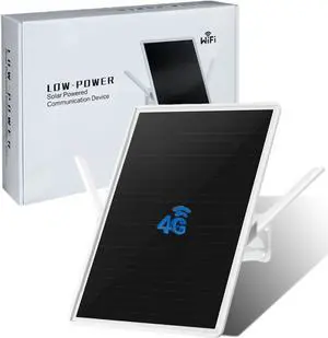 LCLCTEK® Solar Powered 4G LTE Modem Router,Outdoor Wireless Router with SIM Card Slot,Free Trial Plan Or Plug Sim Card,Mobile Hotspot 2.4GHz Wi-Fi 150Mpbs,2-External Antennas,Modem for Any Operator