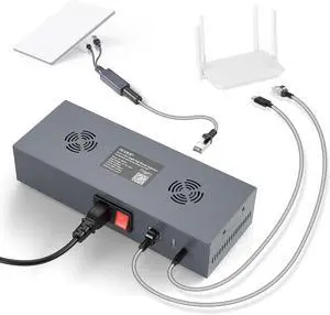 QUIDDITY Starlink Mini Poe Kit: 180W Gigabit Ethernet Surge & ESD Protection 12V Mini Starlink Adapter Splitter PoE Splitter + AC 110-260V to DC 48V 3A USB & Type-C Power Outputs for Starlink Mini