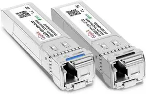 1 Pair 10GBASE-BX60-UD BiDi SFP+ Module, TX-1270nm/1330nm, RX-1330nm/1270nm 60km DDM Simplex LC/UPC SMF Optical Transceiver Mini Gbic for Cisco SFP-10G-BX60U/SFP-10G-BX60D, Ubiquiti & Open Switches