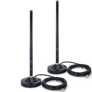 Proxicast 5-8 dBi High-Gain 4G/5G Omnidirectional Modem/Router Antenna with SMA Magnetic Base - 2 Pack (ANT-120-006-MAG-2PK-BDL)