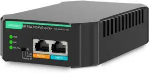 LINOVISION Industrial 10G BT 95W POE++ Injector with AC 100-240V Input, Compatible with Standard and Legacy Non-Standard PD Devices, IEEE802.3af/at/bt PoE Output for PTZ Camera, POE Light, POE Monitor