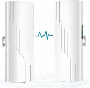 Gigabit Wireless Bridge Point to Point Outdoor, 5.8G 1Gbps WiFi Bridge CPE with 16dBi High-gain Antenna, Long Range Up to 3km, 24V POE Power, Ip65 Waterproof, 2-Pack