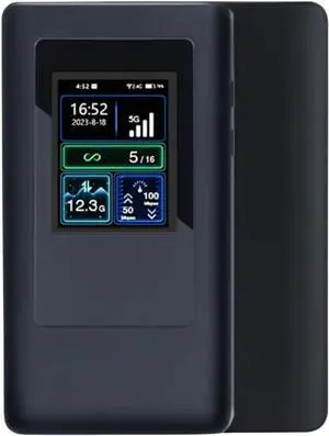 Real 5G Mobile Router with Dual Band 2.4/5.8G, Portable Travel Hotspot Device Support 16 Users for Travel (Without SIM Card)
