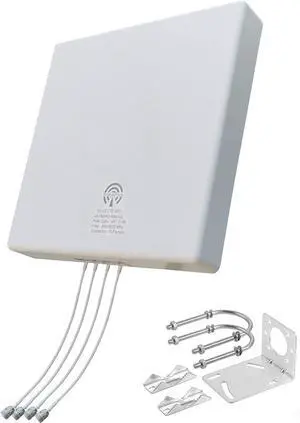 SIGNALPLUS 5G WiFi 4G LTE 4x4 MIMO Antenna Panel External Outdoor Directional Long Range Antennas 600-6000 MHz for 4G LTE /5G Hotspots Router T-Mobile Gateway (Only Antenna)