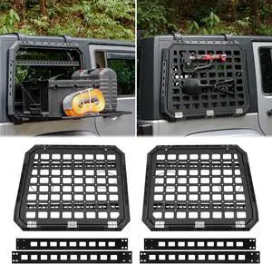 Z8 Rear Window Storage Panel Kit,Modular Tactical Molle Platform Compatible with 2007-2018 Jeep Wrangler JK & JLU 4 Doors,Left & Right Rear Window Install,Camping Gear, Off-Road Accessories