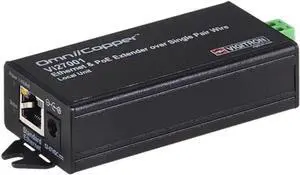 Vigitron Vi27001 Ethernet & PoE Receiver, Receives Data and PoE Power Up to 3000 feet (914 m) Over Single-Pair Wires, Single Pair, Standard 10/100 BaseT, Provides Network Speeds Up to 100Mbps
